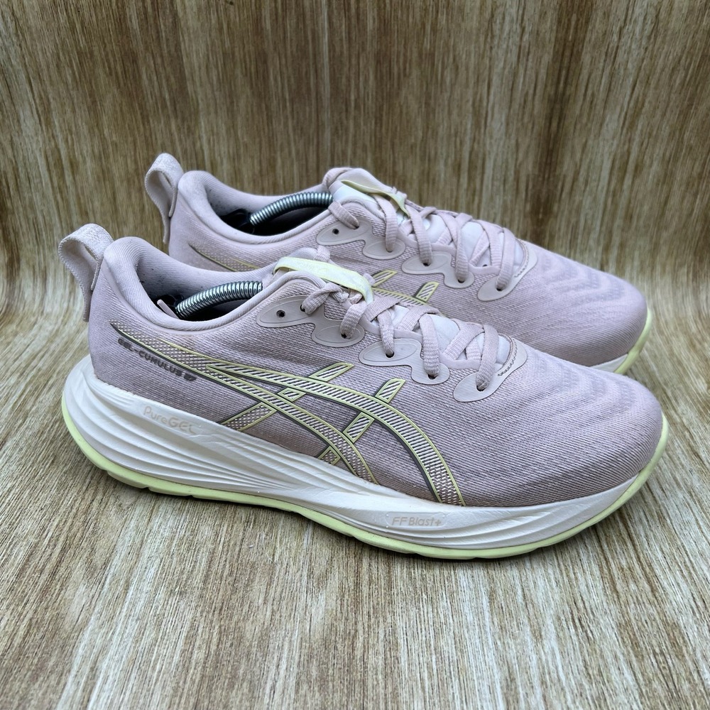 ASICS Gel-Cumulus 27 Running Shoes Women's Size 9‎ Mineral Beige Lime 1012B772